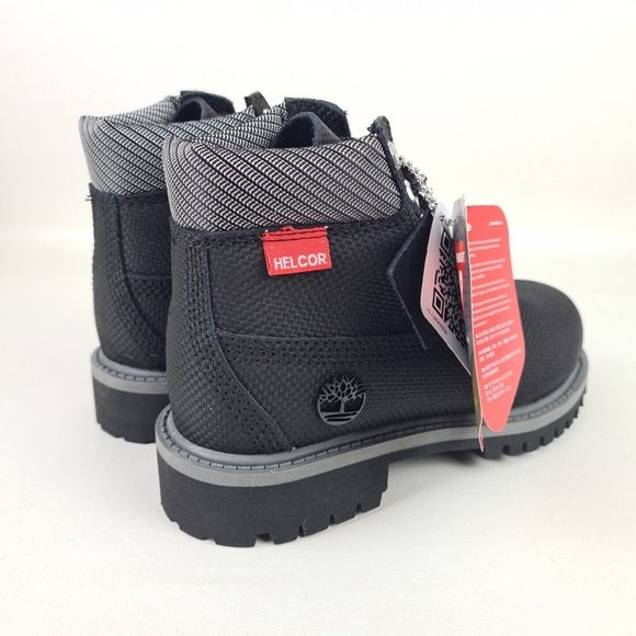 Timberland 6 IN Helcor Black Leather Waterproof Boot KIDS - Picture 7 of 12